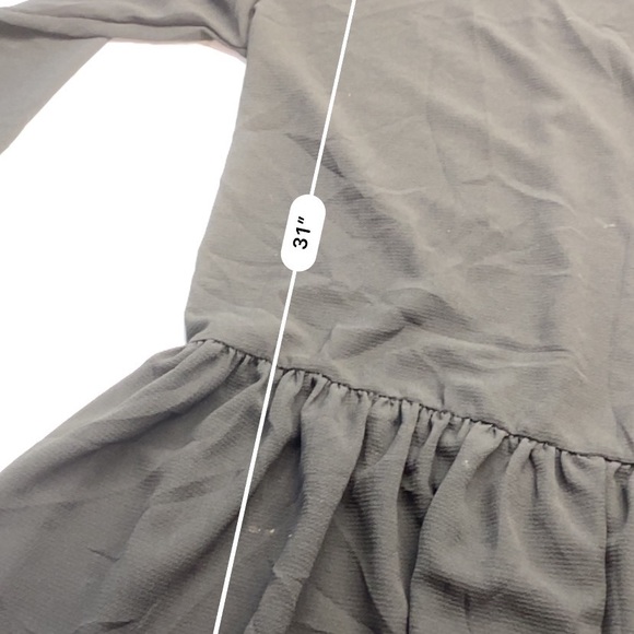 PrettyLittleThing Semi Sheer All Black Long Sleeve Ruffle Dress Size 4 Small - Picture 11 of 17